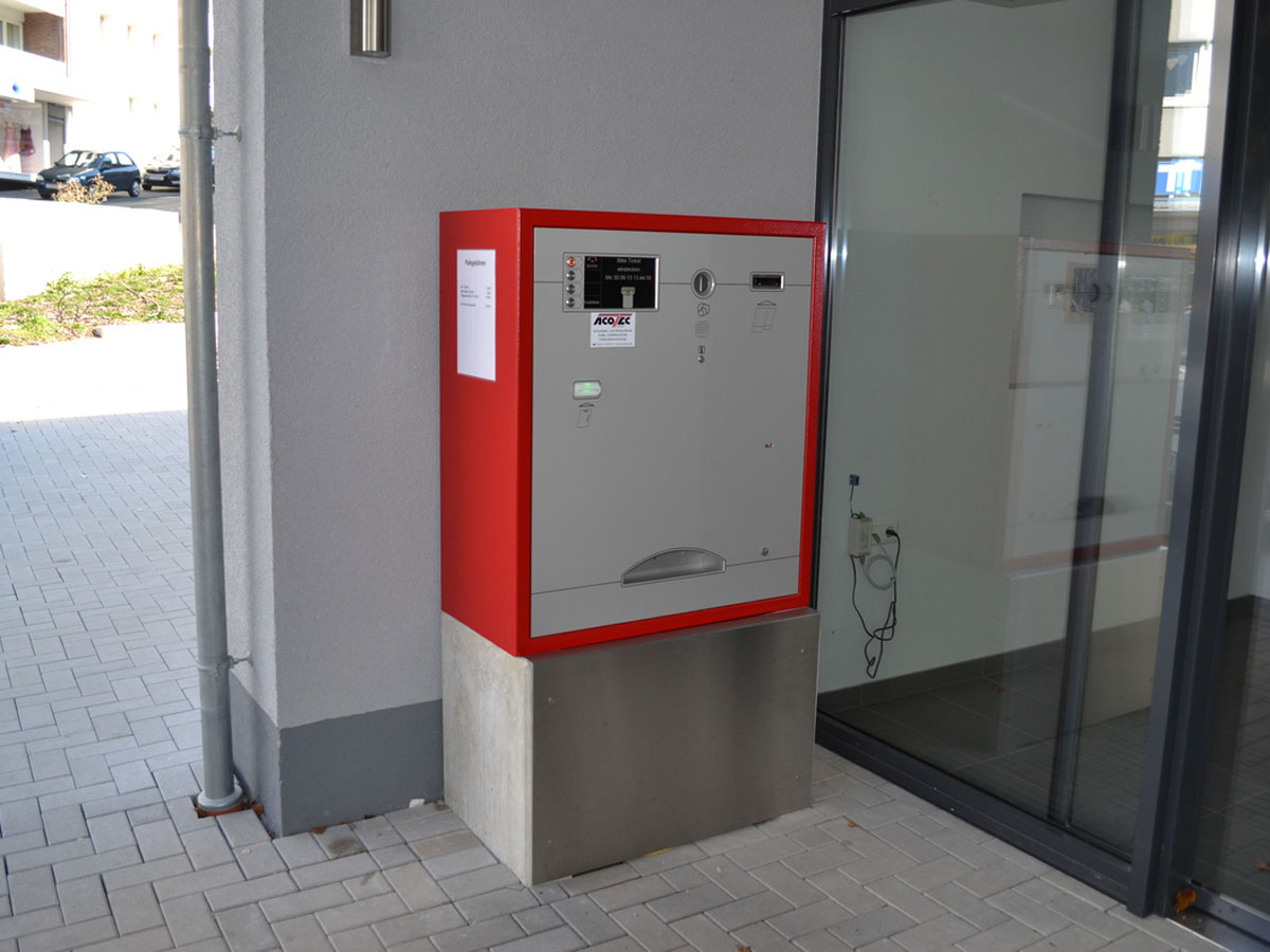 Kassenautomat rot grau